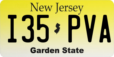 NJ license plate I35PVA