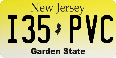 NJ license plate I35PVC
