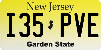NJ license plate I35PVE