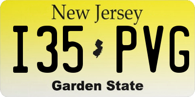 NJ license plate I35PVG
