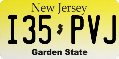 NJ license plate I35PVJ