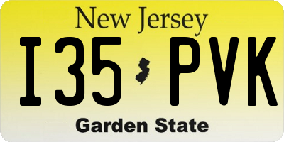 NJ license plate I35PVK
