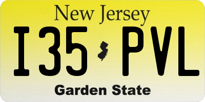 NJ license plate I35PVL