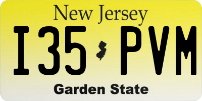 NJ license plate I35PVM