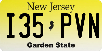 NJ license plate I35PVN