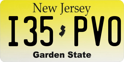 NJ license plate I35PVO