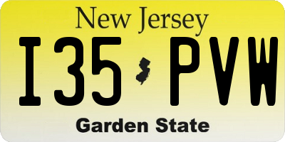 NJ license plate I35PVW