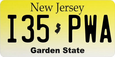 NJ license plate I35PWA