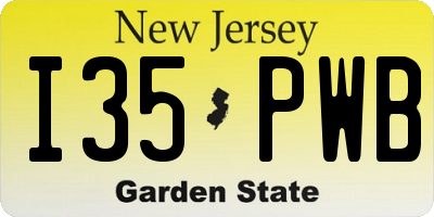 NJ license plate I35PWB