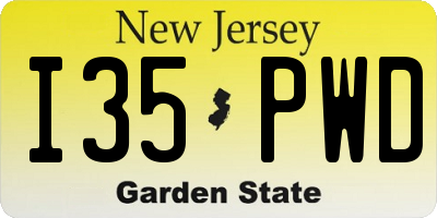NJ license plate I35PWD