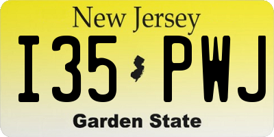 NJ license plate I35PWJ
