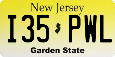NJ license plate I35PWL
