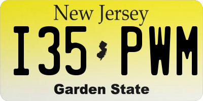 NJ license plate I35PWM