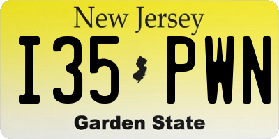 NJ license plate I35PWN