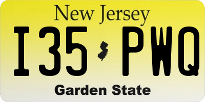 NJ license plate I35PWQ