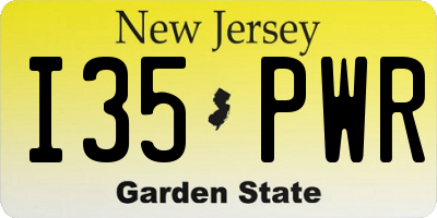 NJ license plate I35PWR