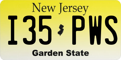 NJ license plate I35PWS