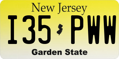 NJ license plate I35PWW
