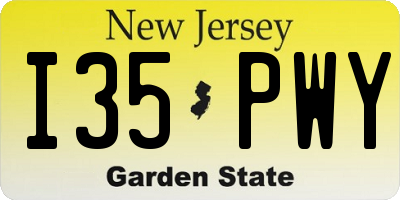 NJ license plate I35PWY