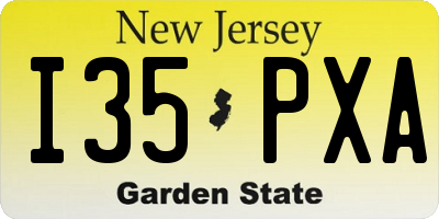 NJ license plate I35PXA