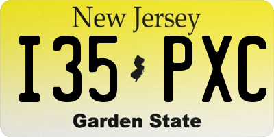 NJ license plate I35PXC