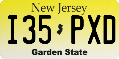 NJ license plate I35PXD