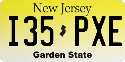 NJ license plate I35PXE