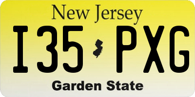 NJ license plate I35PXG