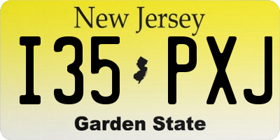 NJ license plate I35PXJ