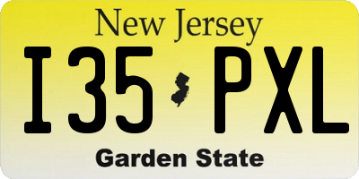 NJ license plate I35PXL