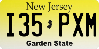 NJ license plate I35PXM