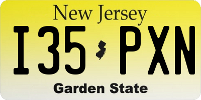 NJ license plate I35PXN