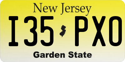 NJ license plate I35PXO