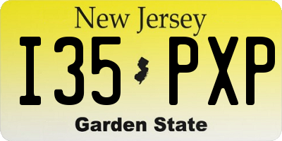 NJ license plate I35PXP