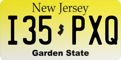NJ license plate I35PXQ