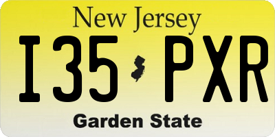 NJ license plate I35PXR