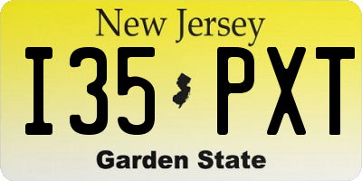 NJ license plate I35PXT