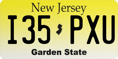 NJ license plate I35PXU