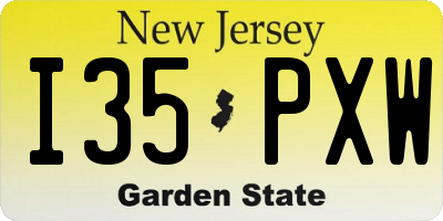 NJ license plate I35PXW
