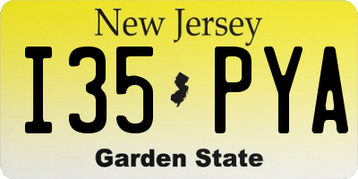 NJ license plate I35PYA
