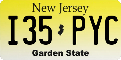 NJ license plate I35PYC