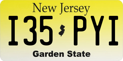 NJ license plate I35PYI