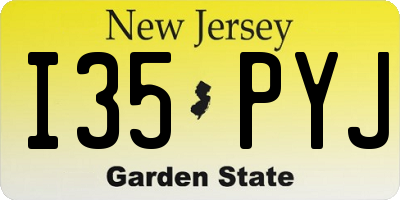 NJ license plate I35PYJ