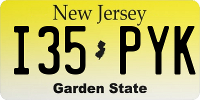 NJ license plate I35PYK