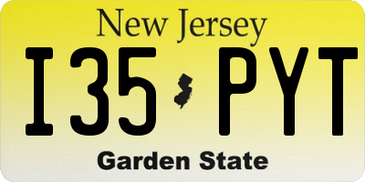 NJ license plate I35PYT