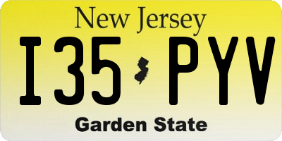 NJ license plate I35PYV