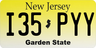 NJ license plate I35PYY