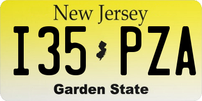 NJ license plate I35PZA