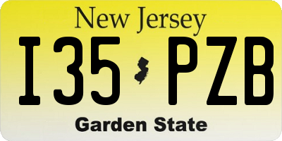 NJ license plate I35PZB