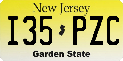 NJ license plate I35PZC